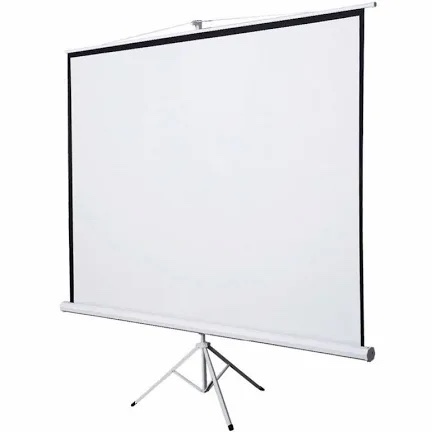 Màn chiếu chân 100 inch ( 70" x 70" / 1.78m x 1.78m), Giá đỡ 3 chân kim loại, màn vải sợi tổng hợp Mattwhite - Và dịch vụ giao lắp tận nơi (Bảo hành 12 tháng)