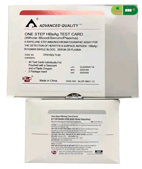 One Step HBsAg Test (40 Khay/hộp) - InTec PRODUCTS, INC.;Trung Quốc