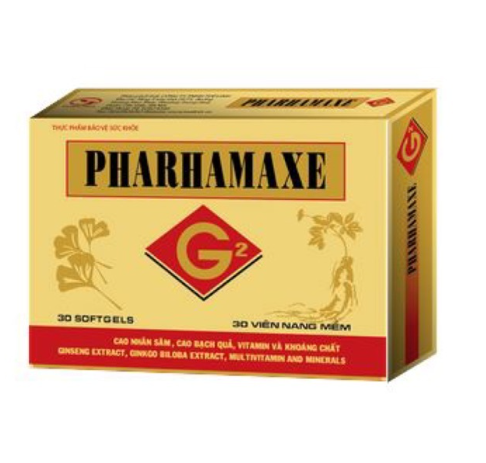 Pharhamaxe G2 (Hộp*30viên nang mềm) tăng cường tuần hoàn não, bổ sung vitamin và khoáng chất - tuệ linh