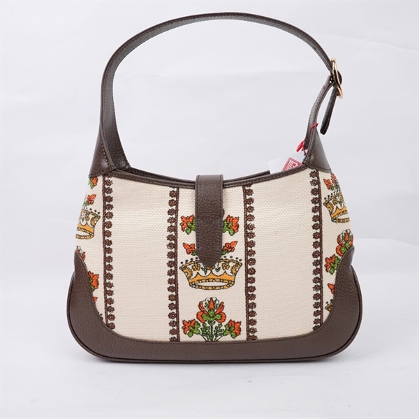 Túi GG Jackie 1961 nude họa tiết in chữ (636706-213317) sz27 KG+