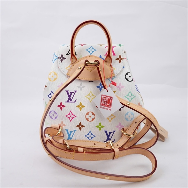 Balo LV trắng họa tiết Multicolor KG+