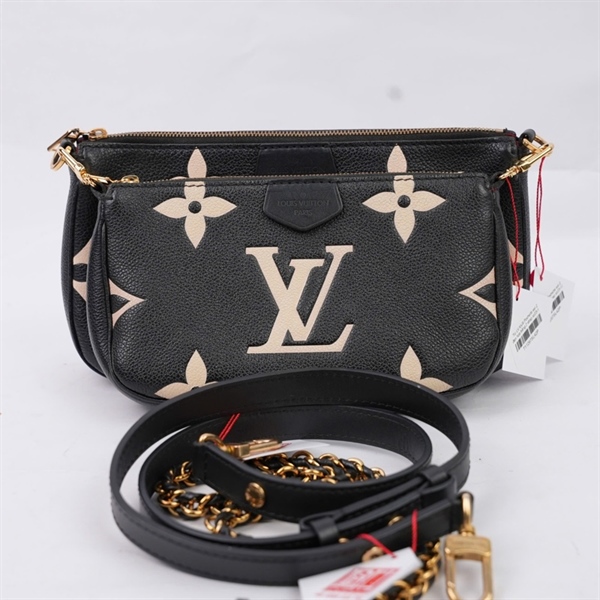 Túi LV Multi Pochette set 2 đen hoa trắng 2 strap sz23-19 (BMC) KG+