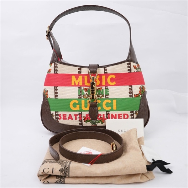 Túi GG Jackie 1961 nude họa tiết in chữ (636706-213317) sz27 KG+