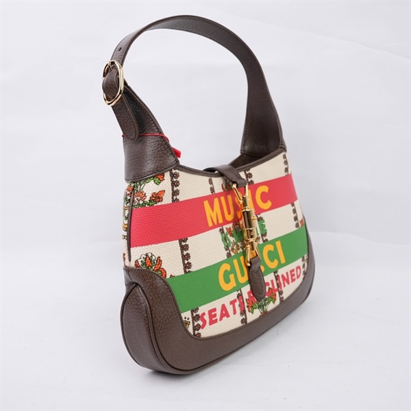 Túi GG Jackie 1961 nude họa tiết in chữ (636706-213317) sz27 KG+