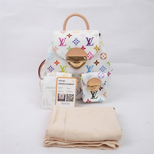 Balo LV trắng họa tiết Multicolor KG+