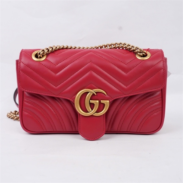 Túi GG Marmont đỏ (443497-520981) sz25 (BMC) KG+