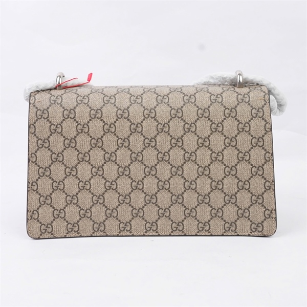 Túi GG Dionysus xám viền nâu (400249-486628) sz27 (BMC) KG+