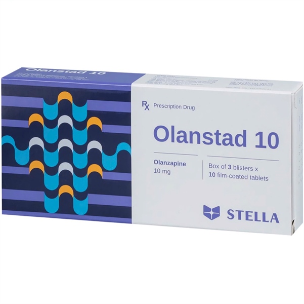 Viên nén bao phim Olanstad 10 Stella Điều trị chứng loạn thần không điển hình (Hộp 3 vỉ x 10 viên)