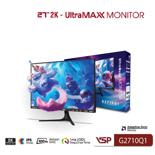 Màn hình máy tính VSP G2710Q1 2K IPS 100Hz ( 27 inch , HDMI, DisplayPort )