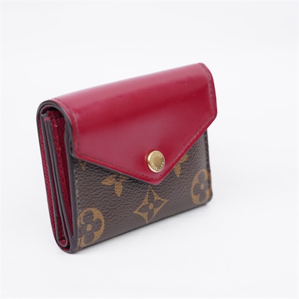 Ví LV hoa nâu nắp đỏ gập 3 (LT) KG+