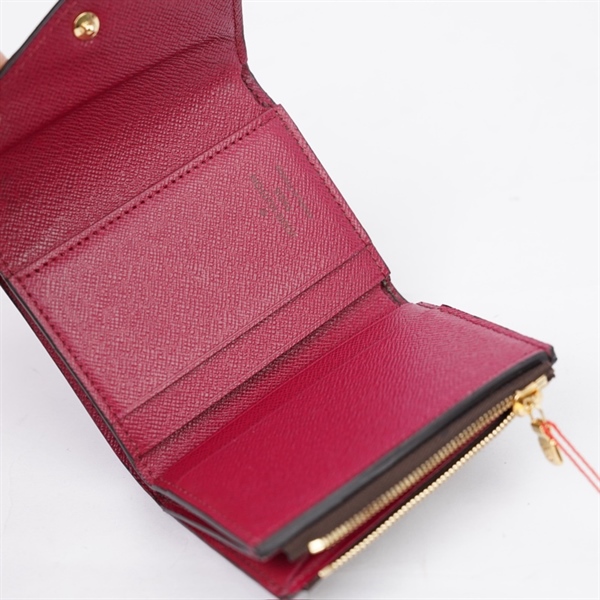 Ví LV hoa nâu nắp đỏ gập 3 (LT) KG+