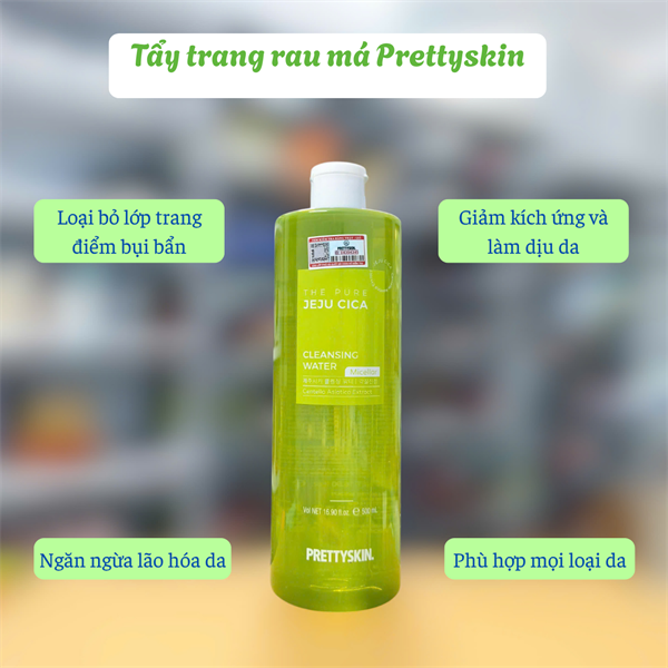 Tẩy trang Rau má Prettyskin XANH (VAT)