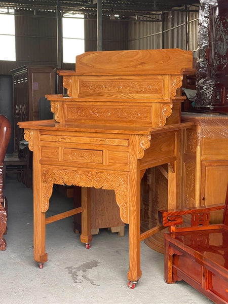 BÀN CÚNG 3 TẦNG 1M27 GỖ GÕ ĐỎ