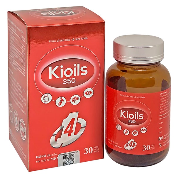 Kioils 350 Gia Nguyễn Hỗ trợ giảm nguy cơ xơ vữa động mạch, cholesterol (Lọ 30viên)