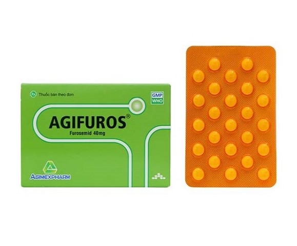 Thuốc Agifuros 40mg Agimexpharm điều trị phù phổi cấp, phù do tim, gan, thận (Hộp 10 vỉ x 25 viên)