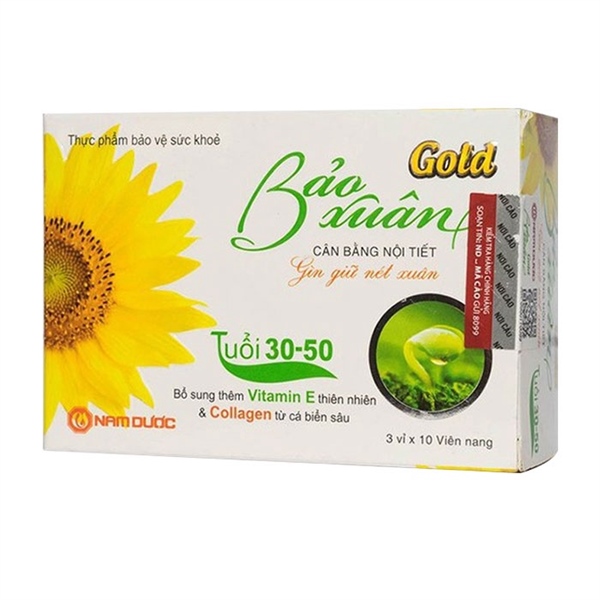 Viên uống Bảo Xuân Gold hỗ trợ cân bằng nội tiết tố cho nữ tuổi 30-50 (Hộp 3 vỉ x 10 viên)