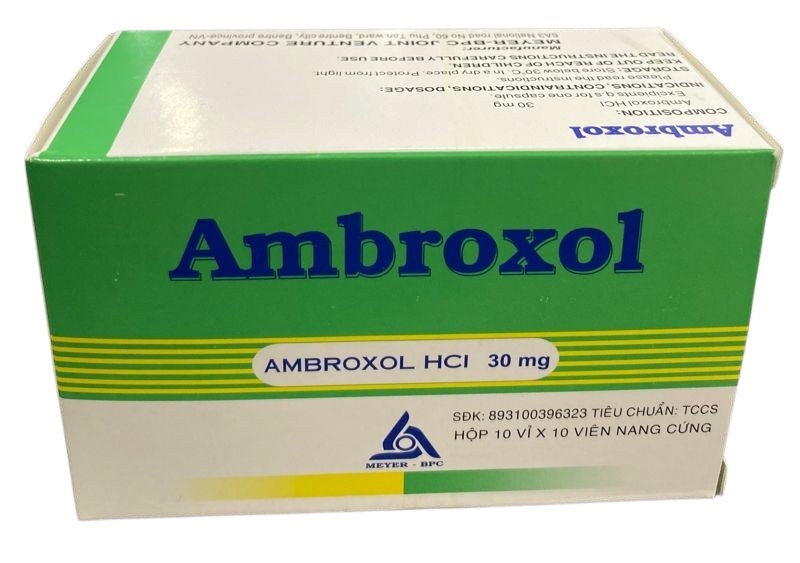 Thuốc Ambroxol 30mg Meyer-BPC Điều trị viêm phế quản, hen phế quản (Hộp 10 vỉ x 10 viên)