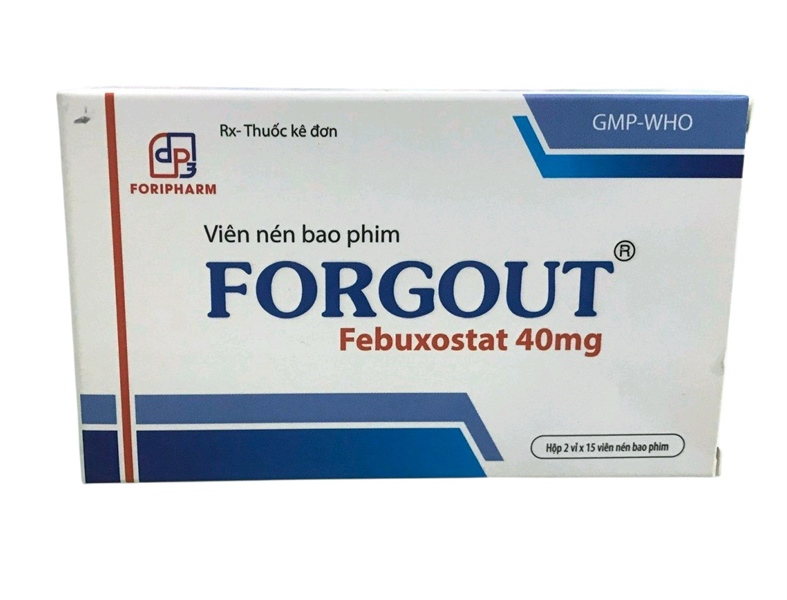 Thuốc Forgout 40mg TW3 điều trị tăng acid uric mạn tính, viêm khớp do gout (2 vỉ x 15 viên) (Hộp)