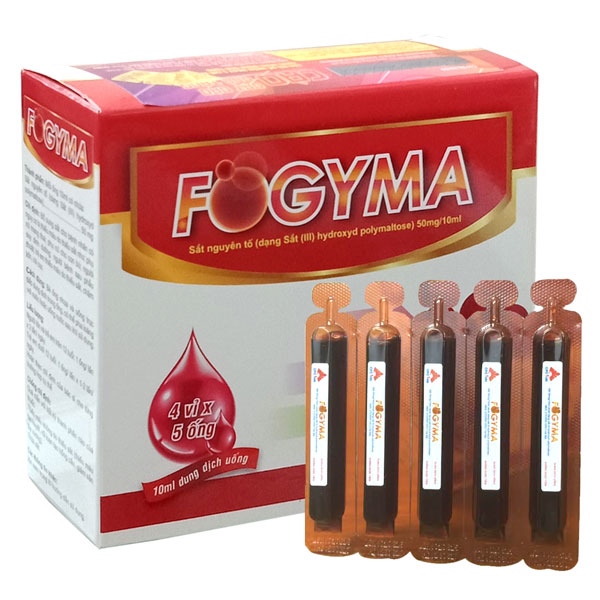Thuốc Fogyma 50mg/10ml TW1 điều trị thiếu máu do thiếu sắt (H*4vỉ*5ống)