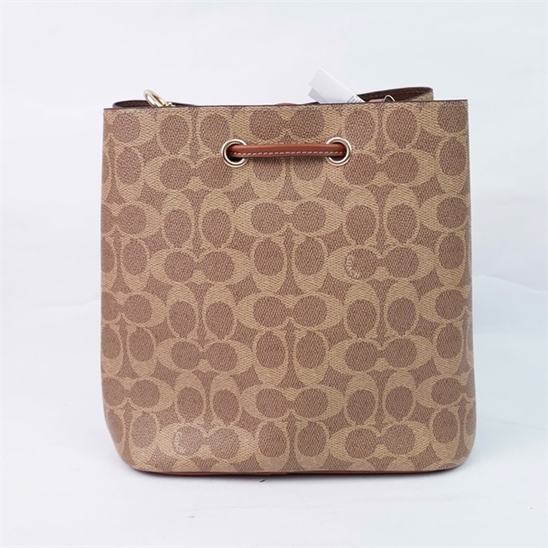 Túi Coach Bucket nâu 2strap kèm ví sz21 +