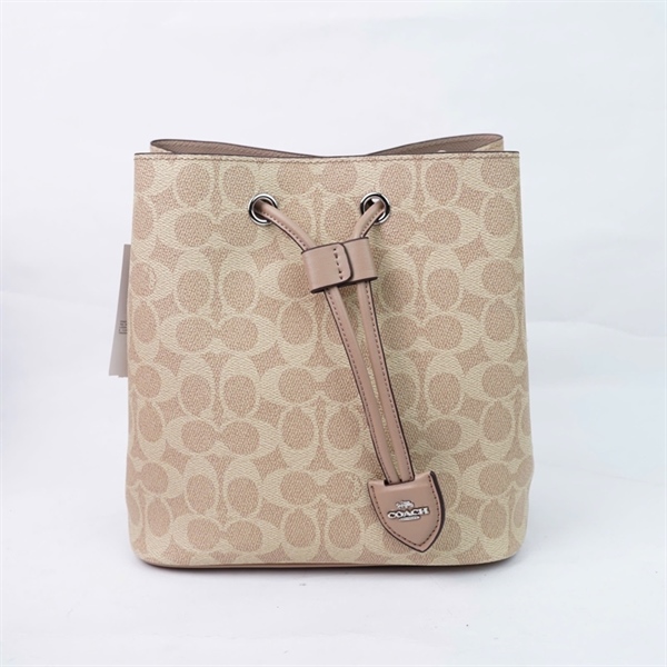 Túi Coach Bucket nude 2strap kèm ví sz21 +