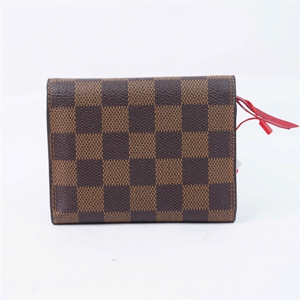 Ví LV ô vuông nâu gập 3 nút đỏ (LT) KG+