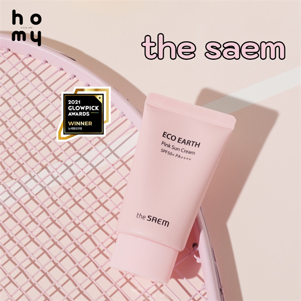 KEM CHỐNG NẮNG MAKEU-UP DA, KIỀM DẦU THE SAEM ECO EARTH PINK SUN CREAM EX SPF50 PA++++