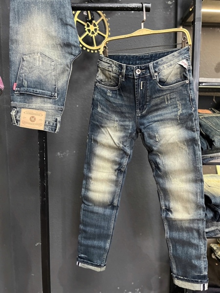 Jean Dài - UXH1063 xanh bạc was cao phủ dơ