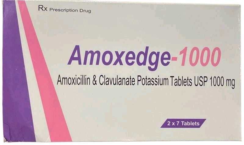 Thuốc Amoxedge-1000 India Kháng sinh điều trị nhiễm khuẩn (Hộp 2 vỉ x 7 viên)