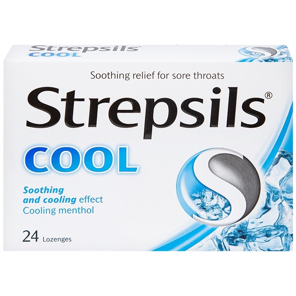 Viên ngậm Strepsils Cool Thái Lan điều trị viêm họng (2 vỉ x 12 viên)
