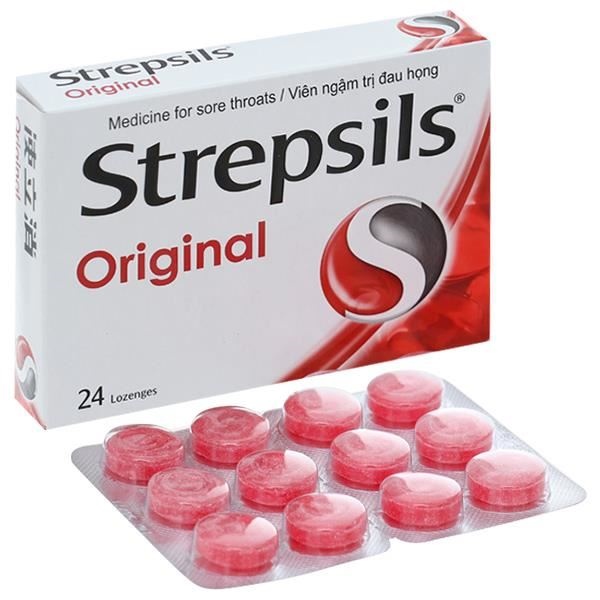 Viên ngậm Strepsils Original Thái Lan điều trị đau họng (2 vỉ x 12 viên)