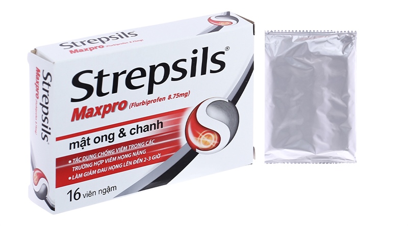 Viên ngậm Strepsils Maxpro mật ong & chanh Thái Lan chống viêm, làm giảm đau họng (2 vỉ x 8 viên)