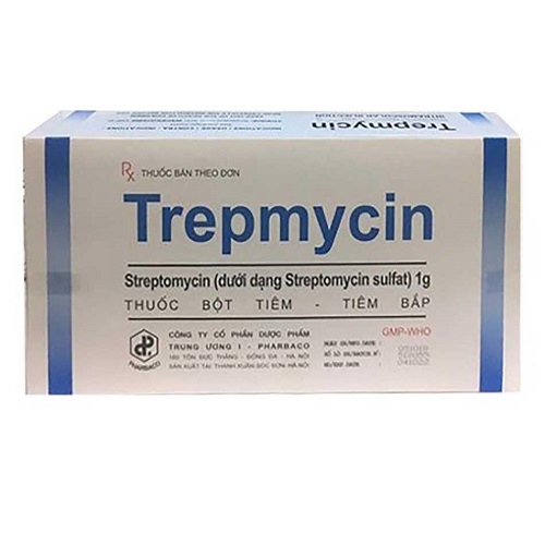 Bột pha tiêm Trepmycin 1g ( Streptomycin 1g) Pharbaco điều trị bệnh lao, bệnh hủi, dịch hạch (50 lọ)