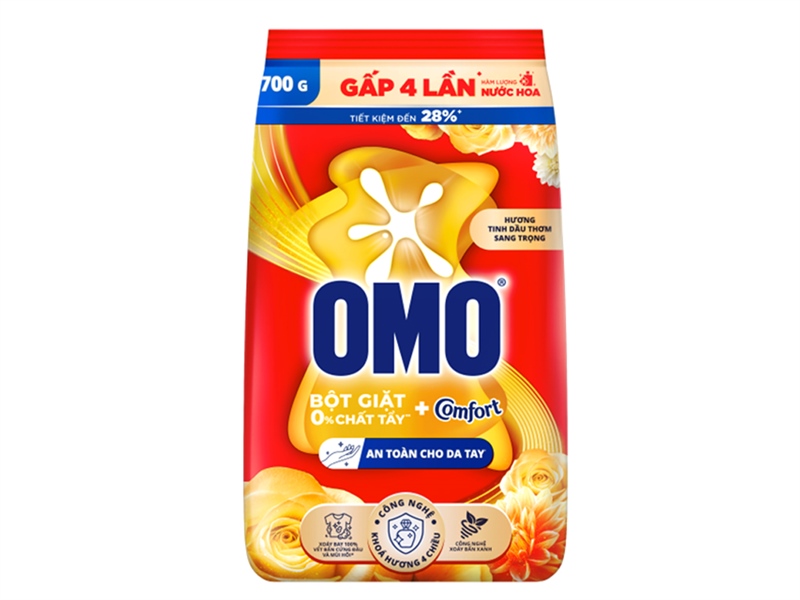 Bột giặt OMO Comfort tinh dầu thơm nồng nàn túi 700g
