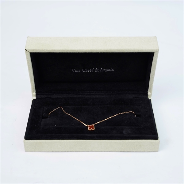 Dây chuyền Van Cleef hoa nâu đỏ (JG192551) (A-T) KG+