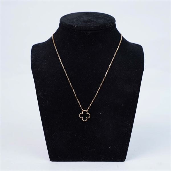 Dây chuyền Van Cleef hoa đen (A-T) KG+