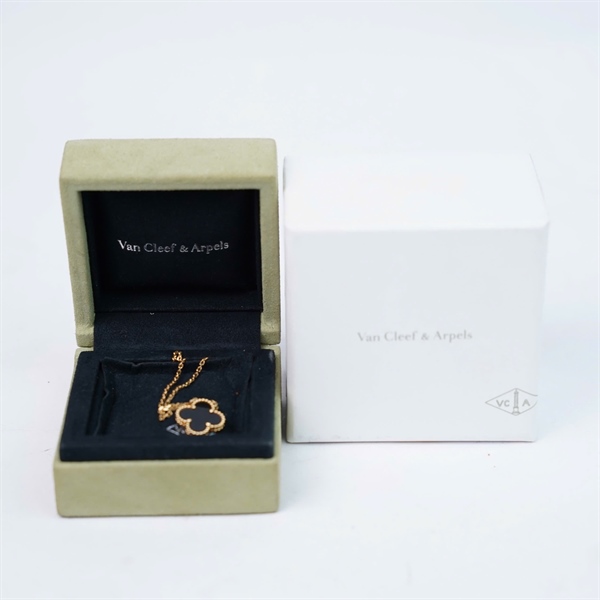 Dây chuyền Van Cleef hoa đen (A-T) KG+