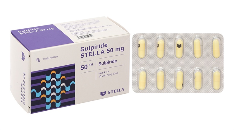 Thuốc Sulpiride Stella 50mg điều trị chứng lo âu (5 vỉ x 10 viên)