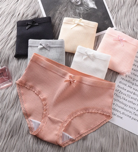 Quần lót nữ cotton kháng khuẩn viền ren phối nơ