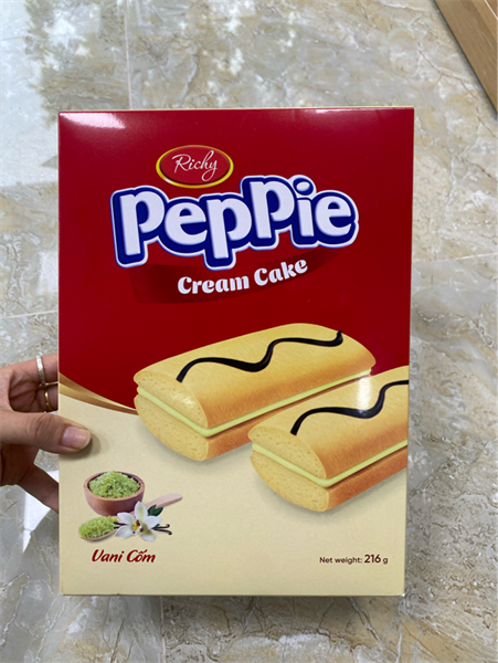 Bánh peppie hộp 216g vị vani cốm