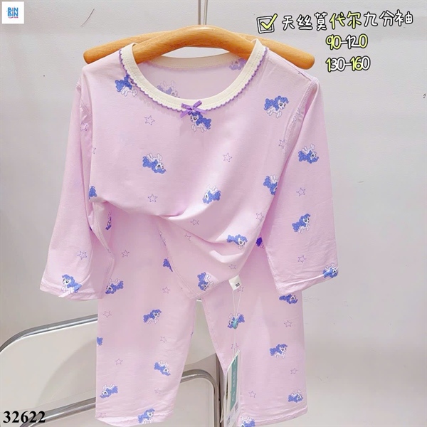 32622- Bộ tencel TD- Ngựa Pony tím