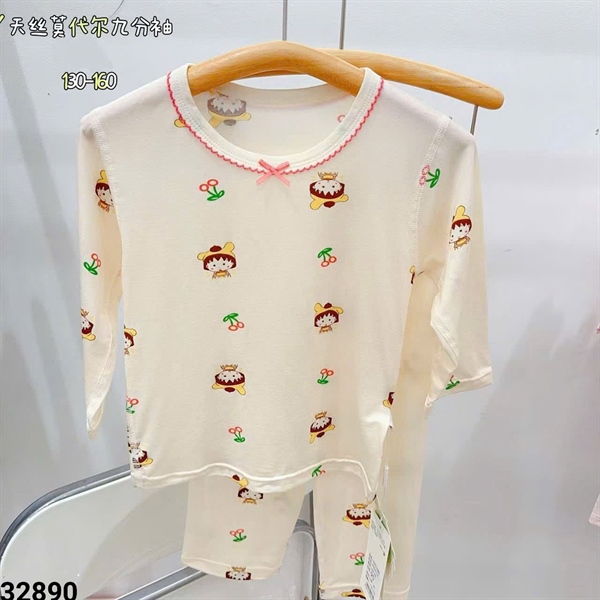 32890- Bộ tencel TD- Cô bé đội mũ vàng