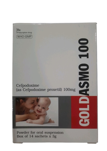 Goldasmo 100 (Cefpodoxim 100mg) (Hộp 14 gói) - USPharma