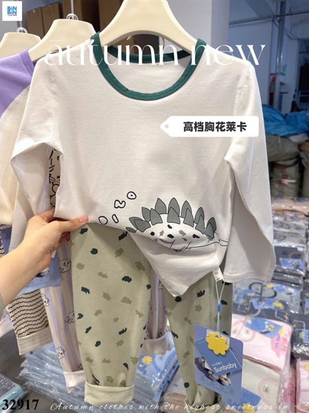 32917-Bộ KK-Khủng Long Rồng Viền Xanh Lục