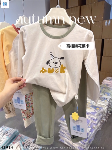 32913-Bộ KK-Gấu Panda Buck Viền Xanh