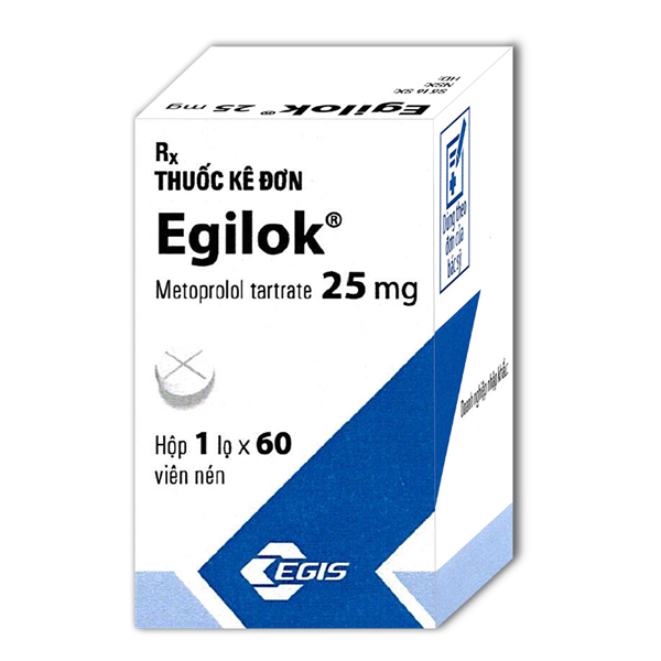Egilok 25mg (Metoprolol 25mg) (Lọ 60 viên) - Egis/Hungary