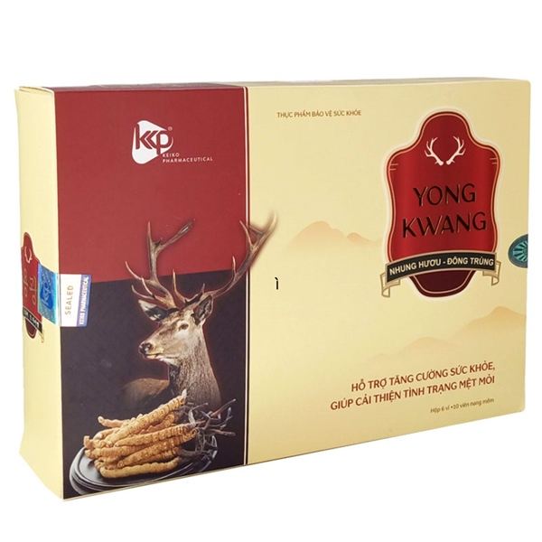 Viên nang Bổ nhung hươu - Đông trùng Yong Kwang CTDP Keiko Hỗ trợ tăng cường sức khỏe, giúp cải thiện tình trạng mệt mỏi (Hộp 6 vỉ x 10 viên)