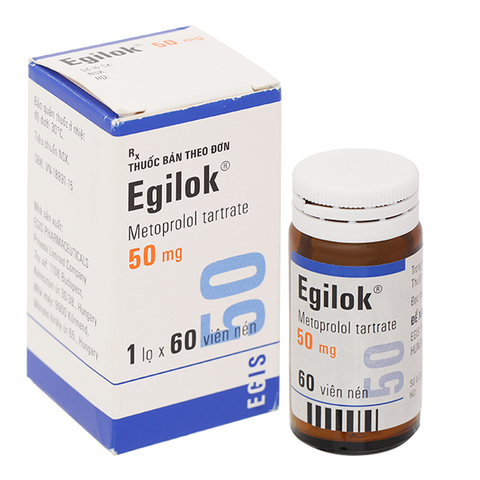 Egilok (Metoprolol 50mg) (Lọ 60 viên) - Egis/Hungary