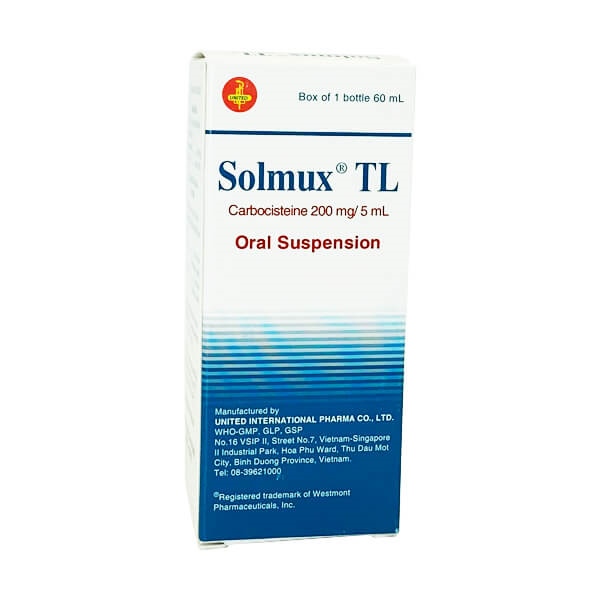 Siro Solmux TL 60ml (Carbocisteine 200mg/5ml) - Uniter