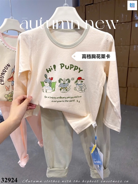 32924-Bộ KK-Cún HI Puppy Nền Kem